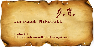 Juricsek Nikolett névjegykártya